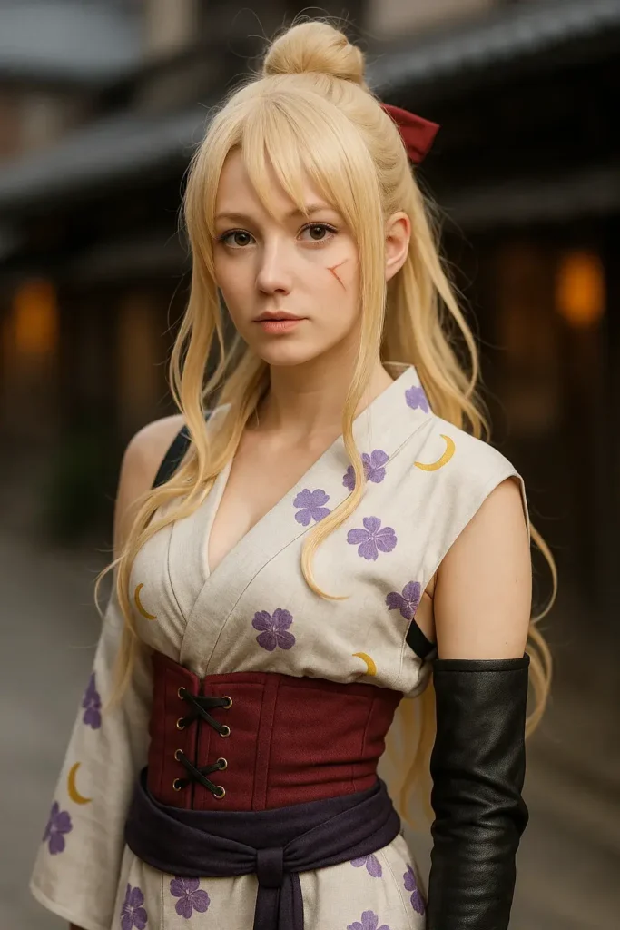 ¿Cómo se vería una fusión entre Tsukuyo de Gintama y Lucy Heartfilia de Fairy Tail? Una mezcla tan bella como melancólica 3